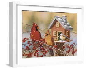 Winter Birds Buffet-William Vanderdasson-Framed Giclee Print