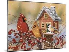 Winter Birds Buffet-William Vanderdasson-Mounted Giclee Print