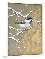 Winter Birds Chicadee Neutral-Beth Grove-Framed Art Print