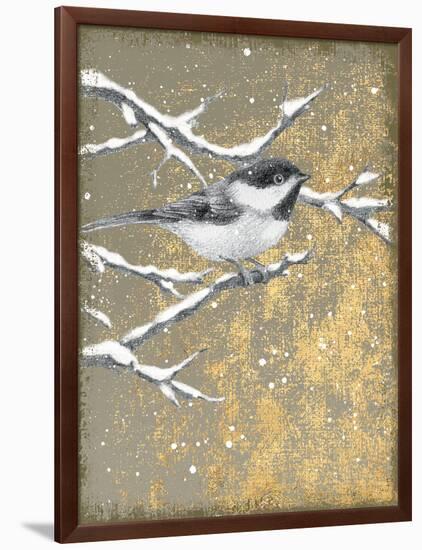 Winter Birds Chicadee Neutral-Beth Grove-Framed Art Print