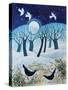 Winter Birds in the Snow, 2019,-Lisa Graa Jensen-Stretched Canvas