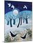 Winter Birds in the Snow, 2019,-Lisa Graa Jensen-Mounted Giclee Print