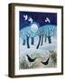 Winter Birds in the Snow, 2019,-Lisa Graa Jensen-Framed Giclee Print