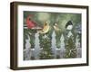 Winter Birds on a Snowy Fence-William Vanderdasson-Framed Giclee Print