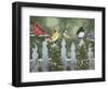 Winter Birds on a Snowy Fence-William Vanderdasson-Framed Giclee Print