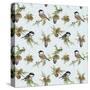 Winter Birds Retro Background - Seamless Pattern - in Vector-woodhouse-Stretched Canvas