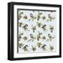 Winter Birds Retro Background - Seamless Pattern - in Vector-woodhouse-Framed Art Print