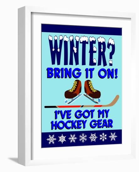 Winter Bring it Hockey-Mark Frost-Framed Giclee Print