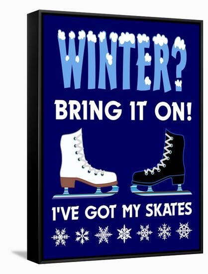 Winter Bring it Skates-Mark Frost-Framed Stretched Canvas