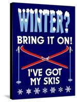 Winter Bring it Skis-Mark Frost-Stretched Canvas