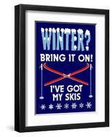 Winter Bring it Skis-Mark Frost-Framed Premium Giclee Print