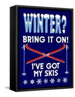 Winter Bring it Skis-Mark Frost-Framed Stretched Canvas