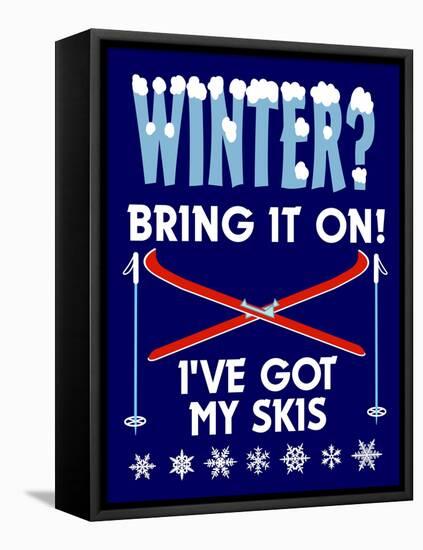 Winter Bring it Skis-Mark Frost-Framed Stretched Canvas