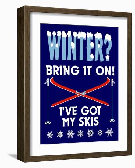 Winter Bring it Skis-Mark Frost-Framed Giclee Print