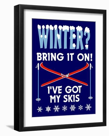 Winter Bring it Skis-Mark Frost-Framed Giclee Print