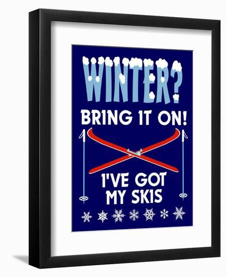 Winter Bring it Skis-Mark Frost-Framed Giclee Print