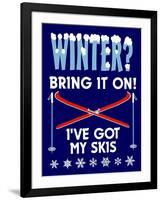 Winter Bring it Skis-Mark Frost-Framed Giclee Print