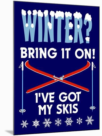 Winter Bring it Skis-Mark Frost-Mounted Giclee Print