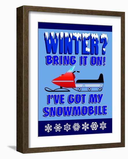 Winter Bring it Snowmobile-Mark Frost-Framed Giclee Print