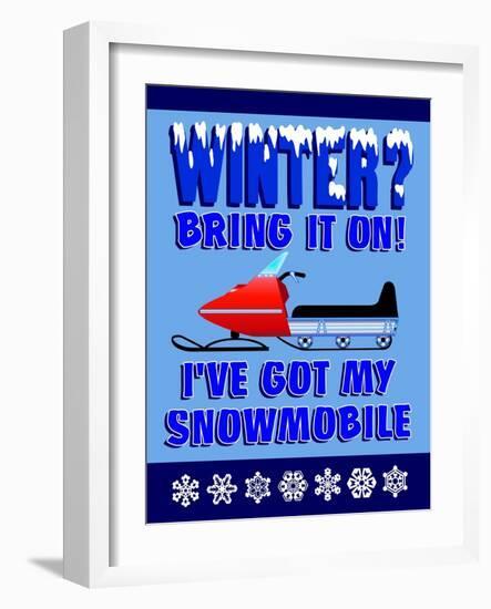 Winter Bring it Snowmobile-Mark Frost-Framed Giclee Print