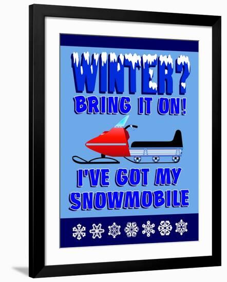 Winter Bring it Snowmobile-Mark Frost-Framed Giclee Print