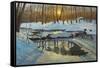 Winter Brook Sunset-Bruce Dumas-Framed Stretched Canvas