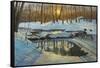 Winter Brook Sunset-Bruce Dumas-Framed Stretched Canvas