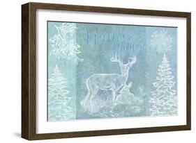 Winter Buck and Deer-Cora Niele-Framed Giclee Print