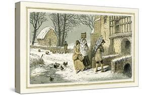 Winter by William Shakespeare-Myles Birket Foster-Stretched Canvas