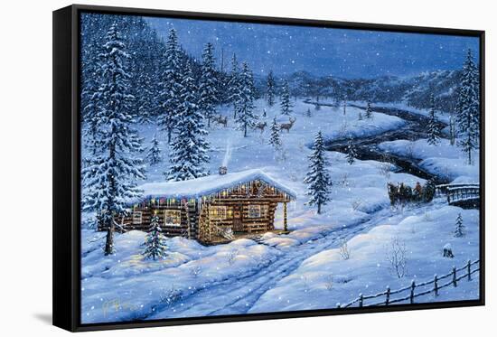 Winter Cabin-Jeff Tift-Framed Stretched Canvas