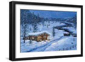 Winter Cabin-Jeff Tift-Framed Giclee Print