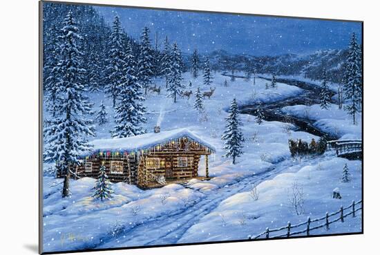 Winter Cabin-Jeff Tift-Mounted Giclee Print