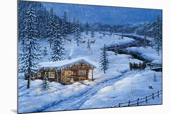 Winter Cabin-Jeff Tift-Mounted Giclee Print