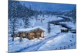 Winter Cabin-Jeff Tift-Mounted Giclee Print