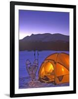 Winter Camping with Snowshoes, East Glacier, Montana, USA-Chuck Haney-Framed Photographic Print