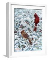 Winter Cardinal Painting-Jeff Tift-Framed Giclee Print