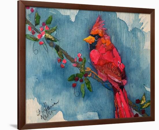 Winter Cardinal-null-Framed Premium Giclee Print