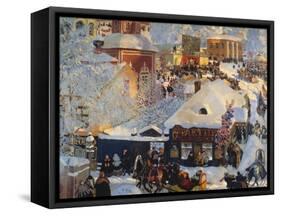 Winter, Carnival Fair, 1919-Boris Kustodiyev-Framed Stretched Canvas