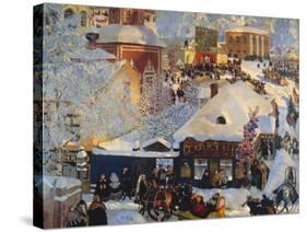 Winter, Carnival Fair, 1919-Boris Kustodiyev-Stretched Canvas