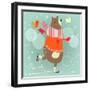 Winter Cartoon Bear-Elena Barenbaum-Framed Art Print