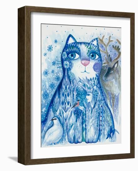 Winter Cat - The Snow Queen-Oxana Zaika-Framed Giclee Print