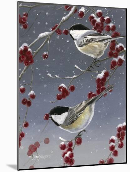 Winter Chickadees II-Fred Szatkowski-Mounted Art Print