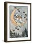 Winter, Children on Moon-null-Framed Art Print