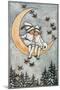 Winter, Children on Moon-null-Mounted Art Print