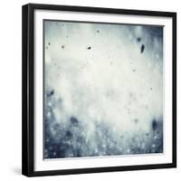 Winter, Christmas Background: Snow Storm, Frost, Glittering Lights-Michal Bednarek-Framed Premium Giclee Print