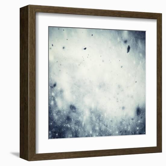 Winter, Christmas Background: Snow Storm, Frost, Glittering Lights-Michal Bednarek-Framed Art Print