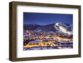 Winter Cityscape of Park City Mountain Resort and Deer Valley Resort, Utah-Adam Barker-Framed Photographic Print