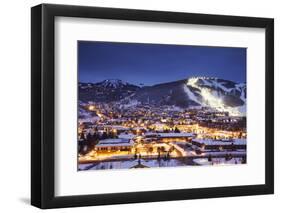 Winter Cityscape of Park City Mountain Resort and Deer Valley Resort, Utah-Adam Barker-Framed Photographic Print