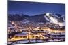 Winter Cityscape of Park City Mountain Resort and Deer Valley Resort, Utah-Adam Barker-Mounted Photographic Print