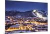 Winter Cityscape of Park City Mountain Resort and Deer Valley Resort, Utah-Adam Barker-Mounted Photographic Print